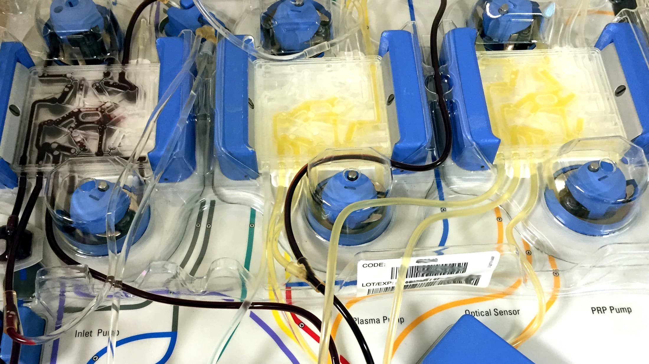 Apheresis equipment used during cell collection